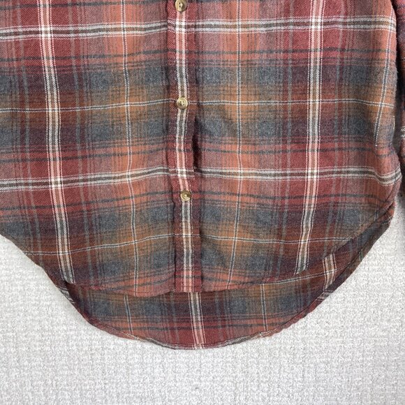 American Eagle Flannel Shirt Womens XS Boyfriend Fit Faded Red Amazingly Soft - Picture 5 of 16